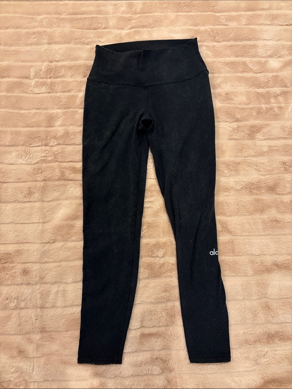 Alo 7/8 High Waist Airbrush Black Leggings size M